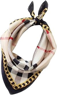100% Pure Mulberry Silk Scarf -21” Lightweight Small Square Neckerchief – Breathable Digital Printed Scarves with Gift Packed