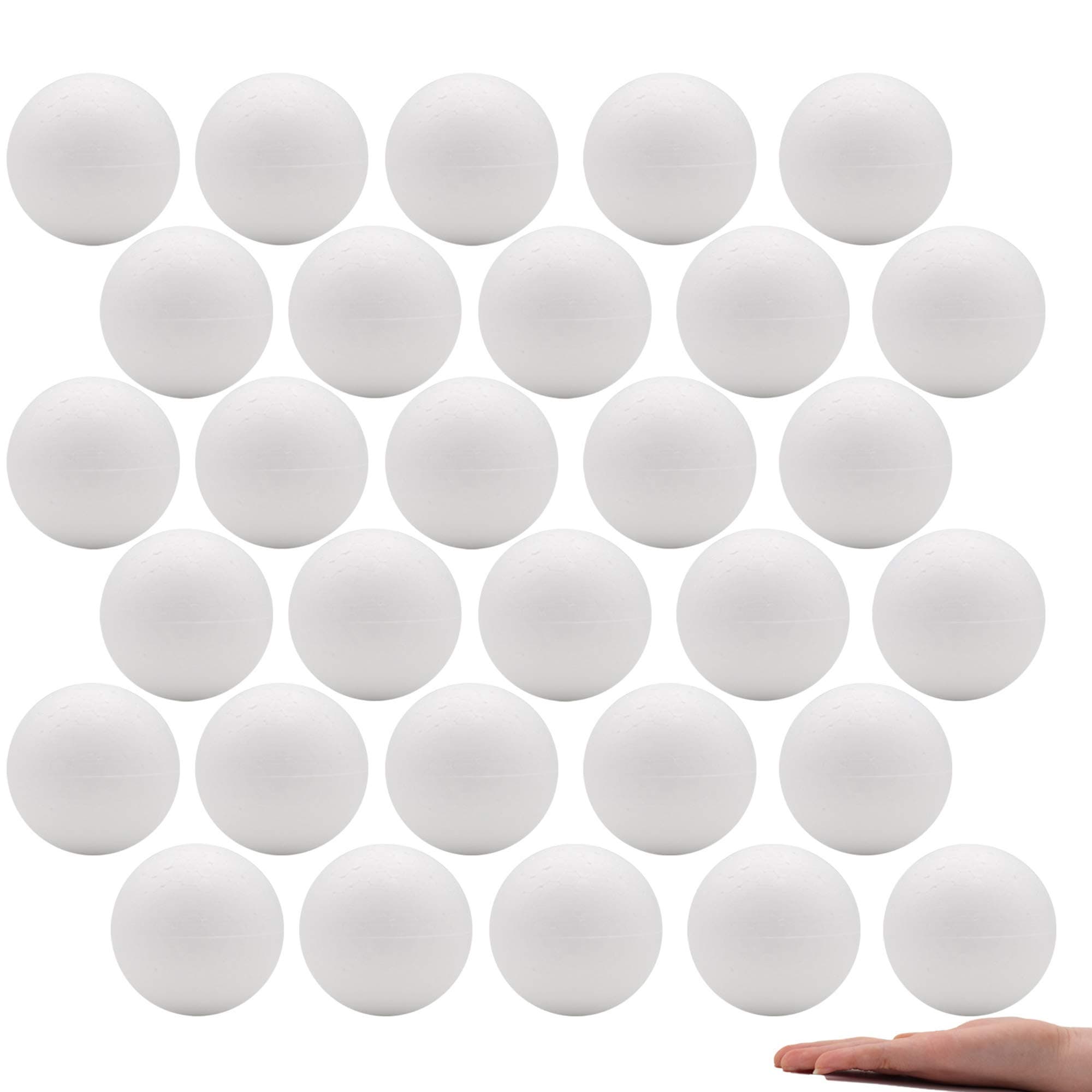 Crafare 3 Inch White Craft Foam Balls Bulk 40 Pack Smooth Polystyrene Round Foam Balls for Holiday Crafts Drawing and School Modeling DIY Projects Ornaments Decorations