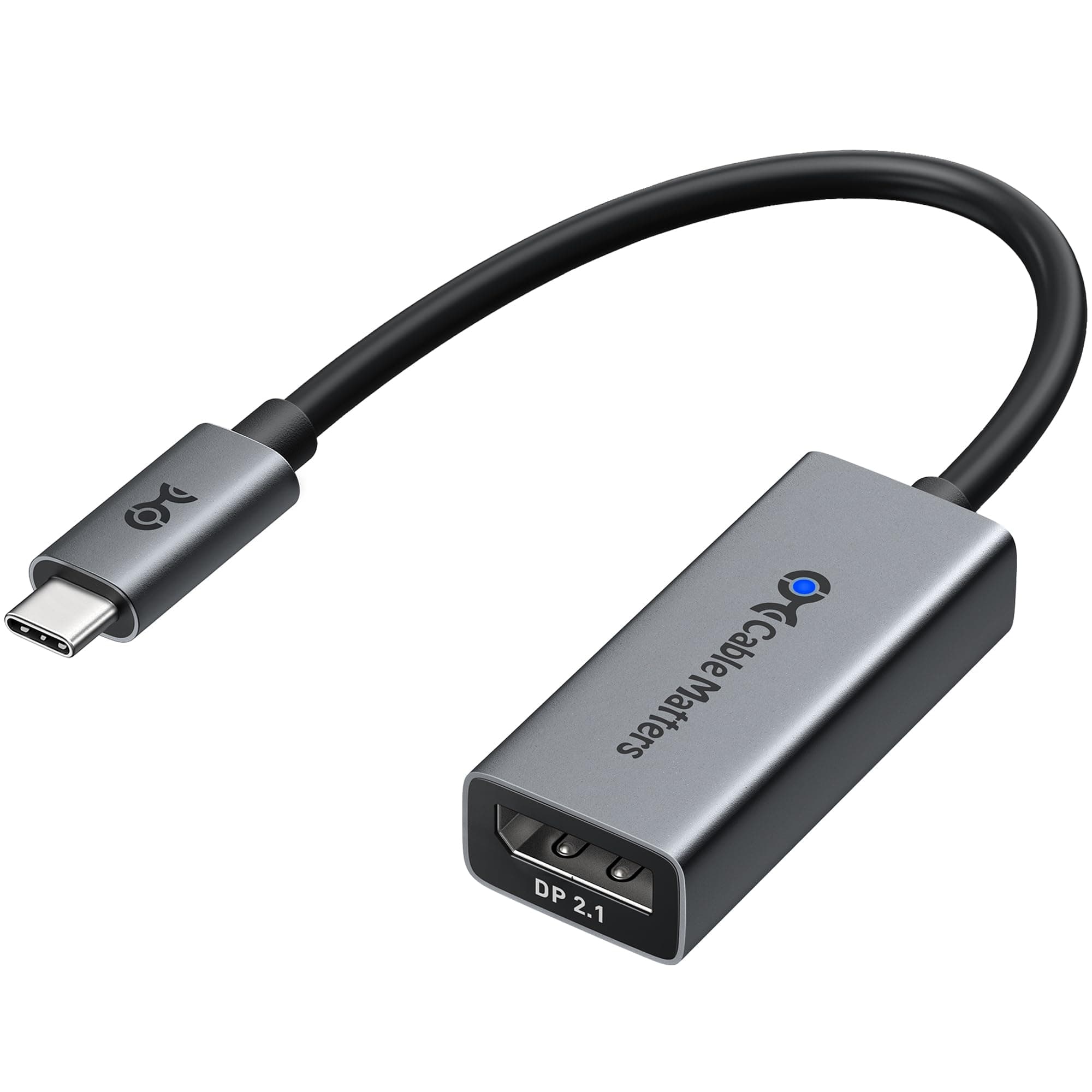 Cable Matters 80Gbps USB C to DisplayPort 2.1 Adapter, 16K@60hz, 8K@240hz, 4K@960Hz and HDR Support - Thunderbolt 5/4, USB4 Compatible with VR Headset, MacBook Pro, iPad Pro, XPS, Surface Pro
