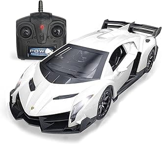 Remote Control RC CAR Racing Cars Compatible with Lamborghini Veneno Officially Licensed 1:24 Toy RC Cars Model Vehicle for Boys 6,7,8 Years Old,White