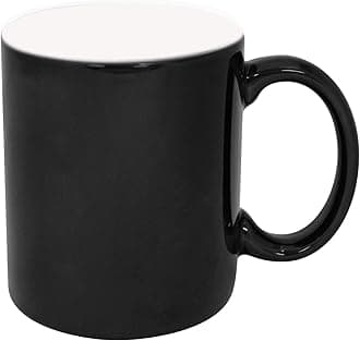 Ceramic Glossy Black with White Inside Coffee/Tea Mug | Ideal for Gift (325 Ml)