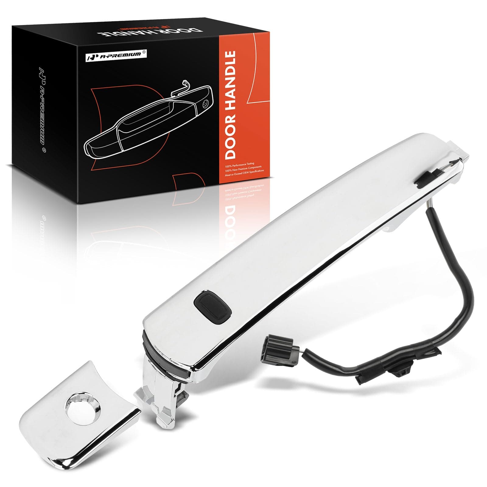 A-Premium Front Driver Side Exterior Door Handle - Compatible with Nissan Rogue 2010 2011 2012 2013 - Smart Entry Keyless, Chrome, Replace# 80645CA000, 80640CZ31B