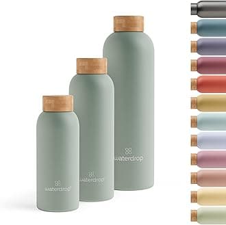 waterdrop® Steel Bottle 600 ml Insulated Drinking Bottle Leak-Proof Thermos Flask 24 Hours Cold, 12 Hours Hot, Double-Walled Stainless Steel Water Bottle Shatterproof