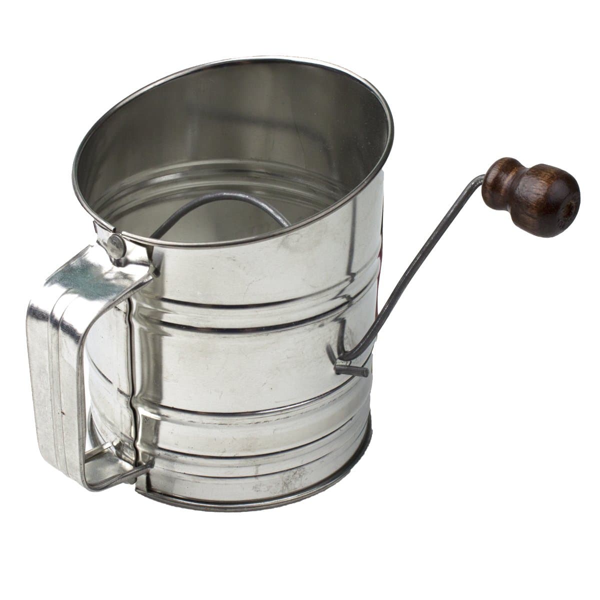 Stainless Steel Crank Flour Sifter, 1 Cup