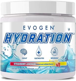 Evogen Hydration - Electrolytes Powder | Sugar-Free Electrolyte Powder Supplement for Hydration, Energy, and Recovery | Coconut Water, B Vitamins, Potassium | Strawberry Lemonade | 30 Servings