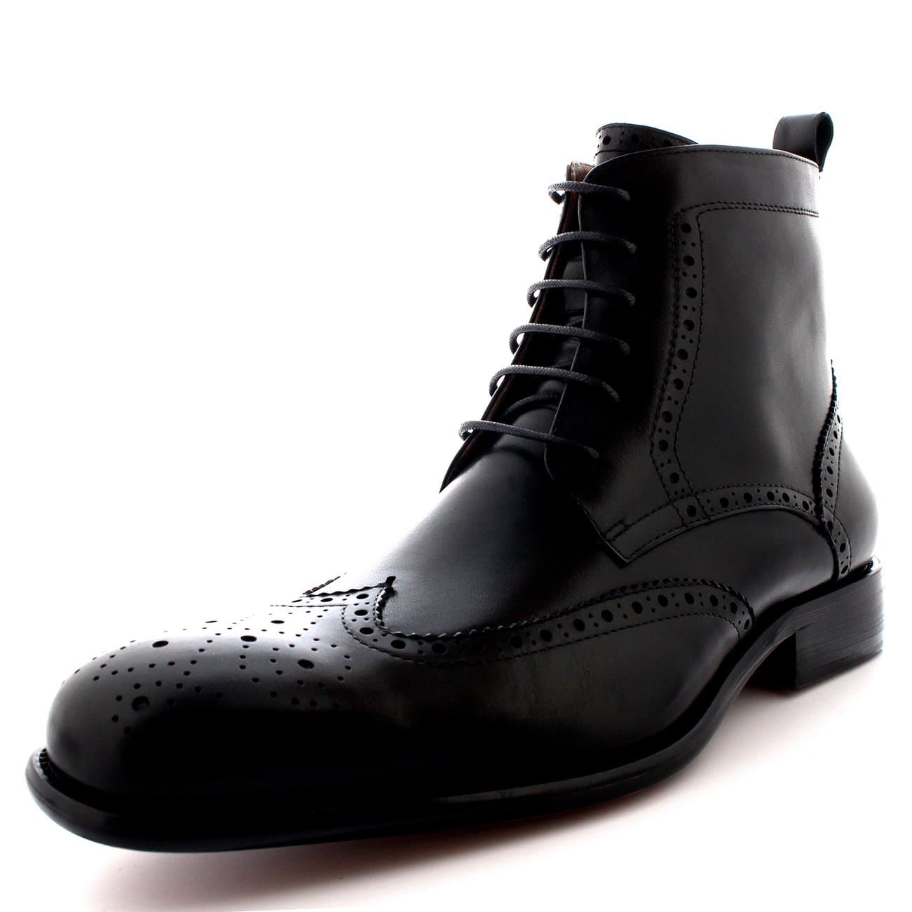 Queensbury Smith Mens Real Full Leather Smart Oxfords Wing Cap Ankle Shoe Boots