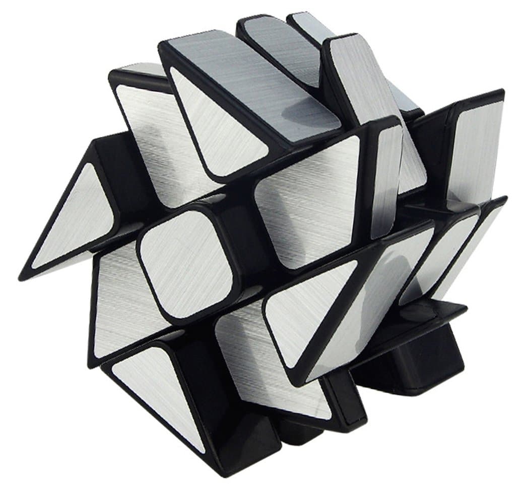 TANCH Mirror Wheel Speed Cube 3x3 Windmill Twisty Skewb Cube Puzzle Toy Silver