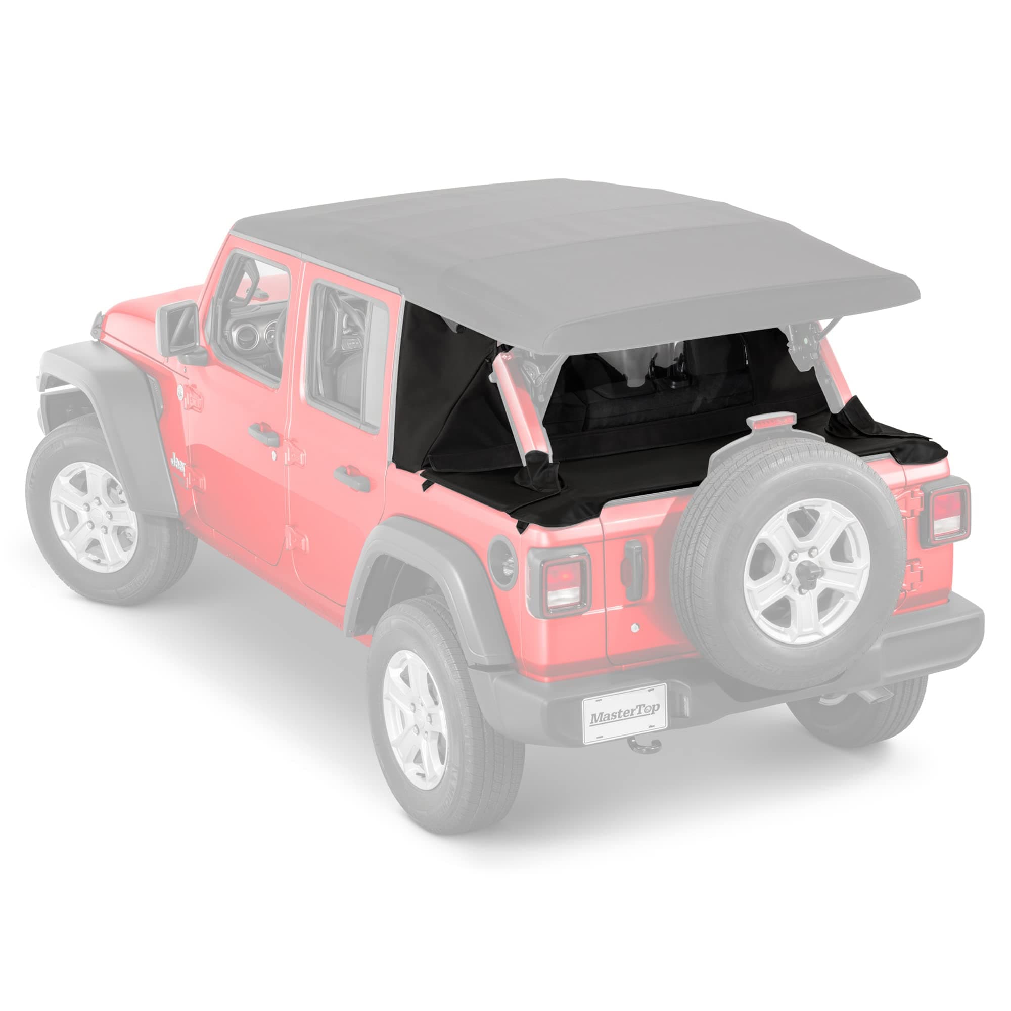 Wind Stopper Plus Tonneau Cover Ultimate Summer Soft Top Combo, Black MasterTwill - Fits Jeep Wrangler JL Unlimited 4-Door 2018-2023 - Keeps Window and Water out of the Cab