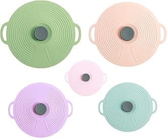 5Pcs 5 Sizes Silicone Bowl Covers, Reusable Silicone Bowl Covers, Universal Silicone Lid with Handle Sealing Silicone Food Cover Dishwasher Safe Silicone Mug Cover Microwave Splatter Cover