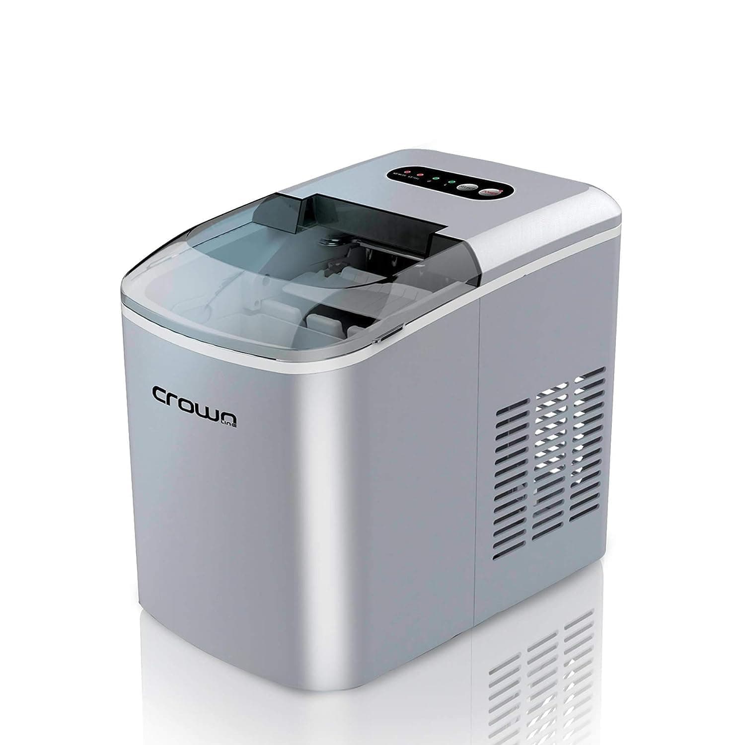 Crownline Instant 12kg/24Hours Counter Top Compact Ice Maker Machine, IM-162, Silver, 1 Year Brand Warranty