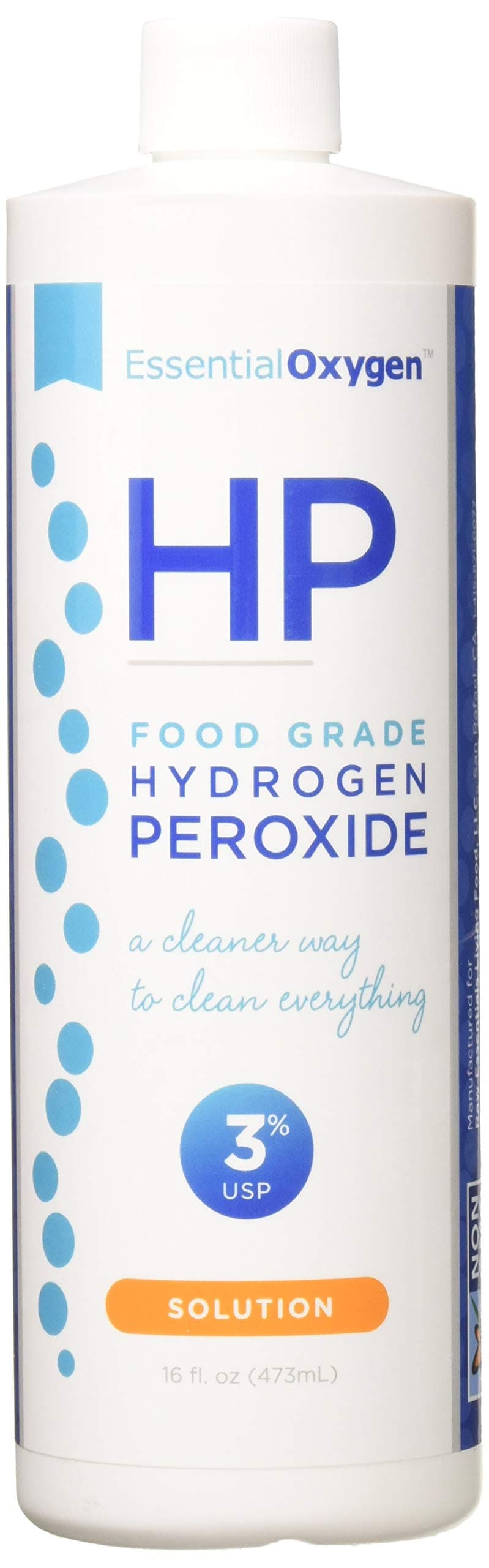 Essential Oxygen Hydrogen Peroxide 3%, Food Grade, 16 Ounces (Pack Of 1)