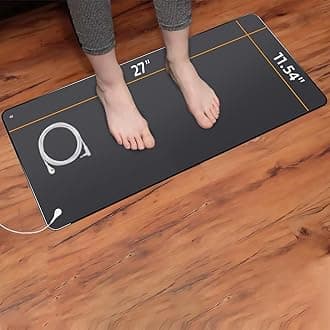 Grounding Mat for Sleeping Improvement, Grounding Foot Therapy, Reconnect to The Earth Relieve Pain, 15 Ft Cord Included,Grounding Mat at Home, Work, Black (11.6" x 27")