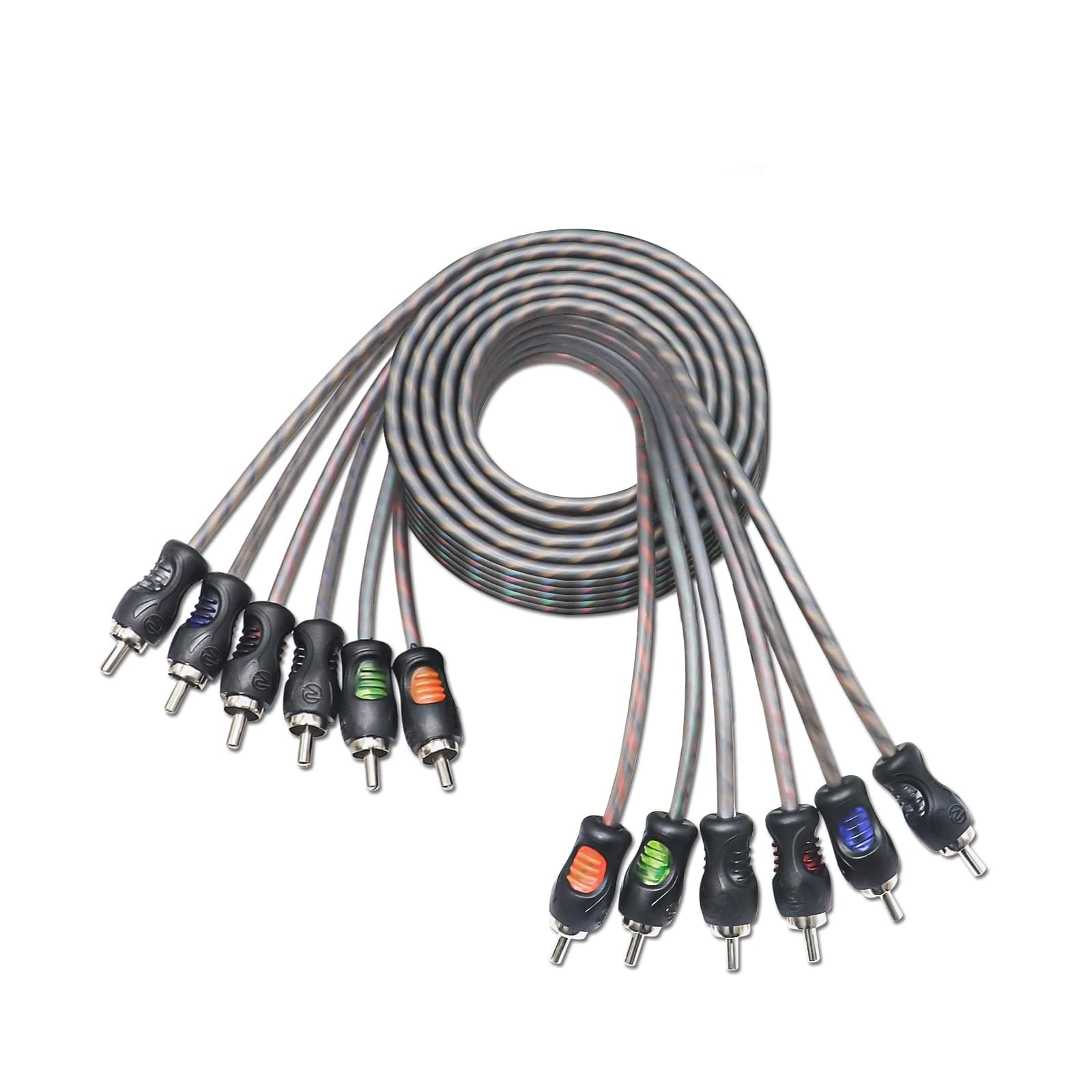 RCI66 99.99% Oxygen Free Copper 6ft 6-Channel RCA Audio Cable, Twisted Pair with Noise Reduction