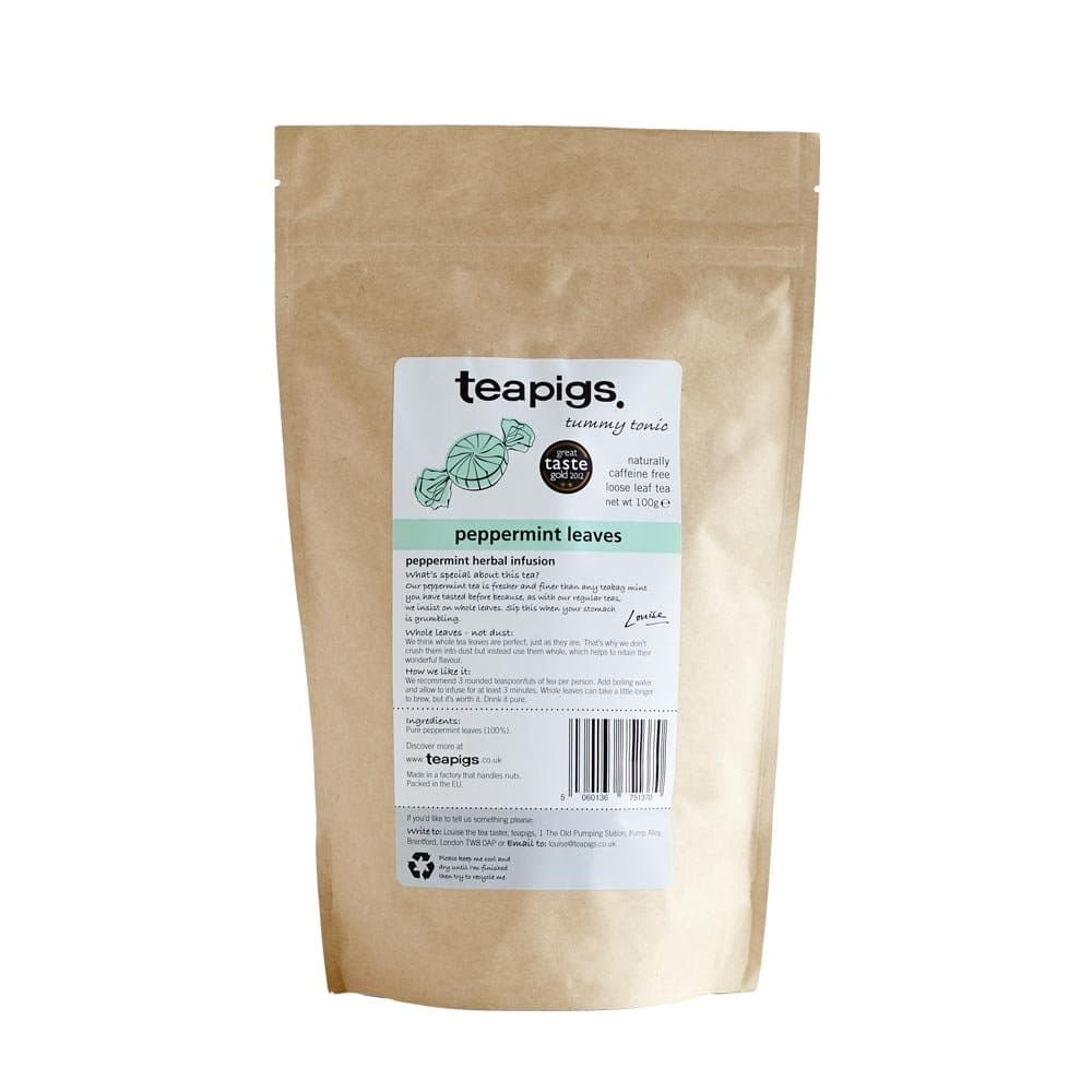 Teapigs Peppermint Leaves Loose Tea Made With Whole Tea Leaves, Natural Ingredients, Non-GMO, Caffeine-Free, Refreshing Flavor – 1 Pack of 100g Loose Tea