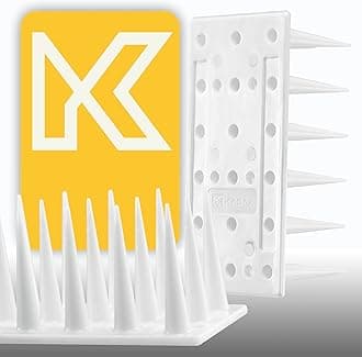 KADAX Plastic Bird Repellent, 51 x 4 x 3.5 cm, Animal Repellent 3 Row Spikes for Cat, Martens, Pigeon, Fence, Windowsill, Roof, Pigeon Repellent, Bird Protection, Heavy Duty (12, White)