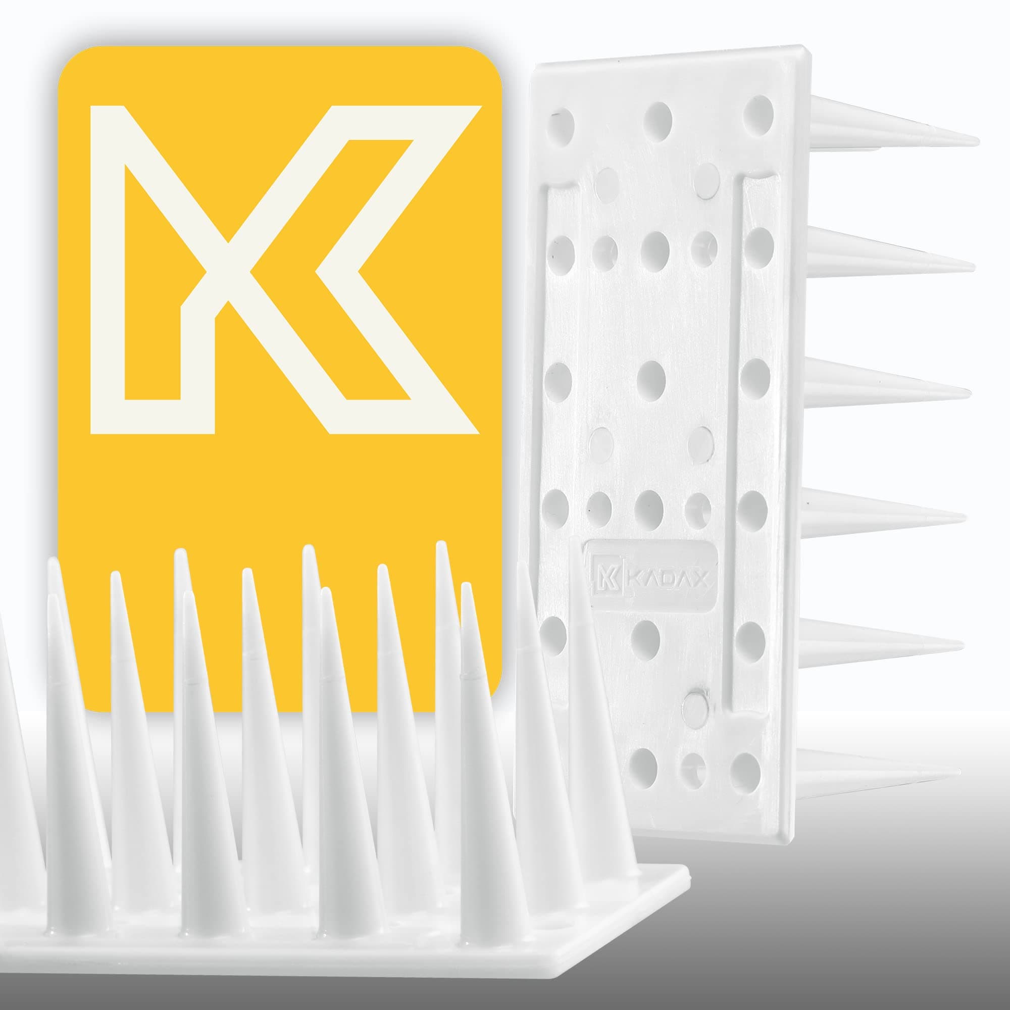 KADAX Plastic Bird Repellent, 51 x 4 x 3.5 cm, Animal Repellent 3 Row Spikes for Cat, Martens, Pigeon, Fence, Windowsill, Roof, Pigeon Repellent, Bird Protection, Heavy Duty (12, White)