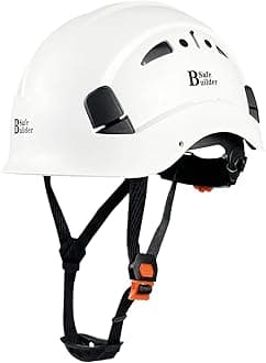 Safety Helmet Hard Hat Adjustable Lightweight Vented Breathable Work Helmet for Men ANSI Z89.1 Approved Industrial & Construction (01-White Hard Hat Only)