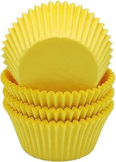 Premium Yellow Greaseproof Cupcake Liners Muffin Paper Baking Cups Standard Size, 100-Count