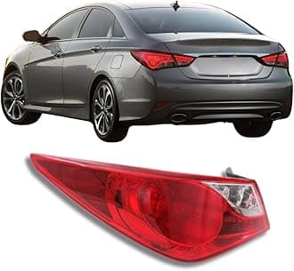 Tail Light For 2011 2012 2013 2014 Hyundai Sonata - Fits Driver Side - Tail Light Assembly Includes Lens, Housing, Bulb - Replacement For 92401-3Q000