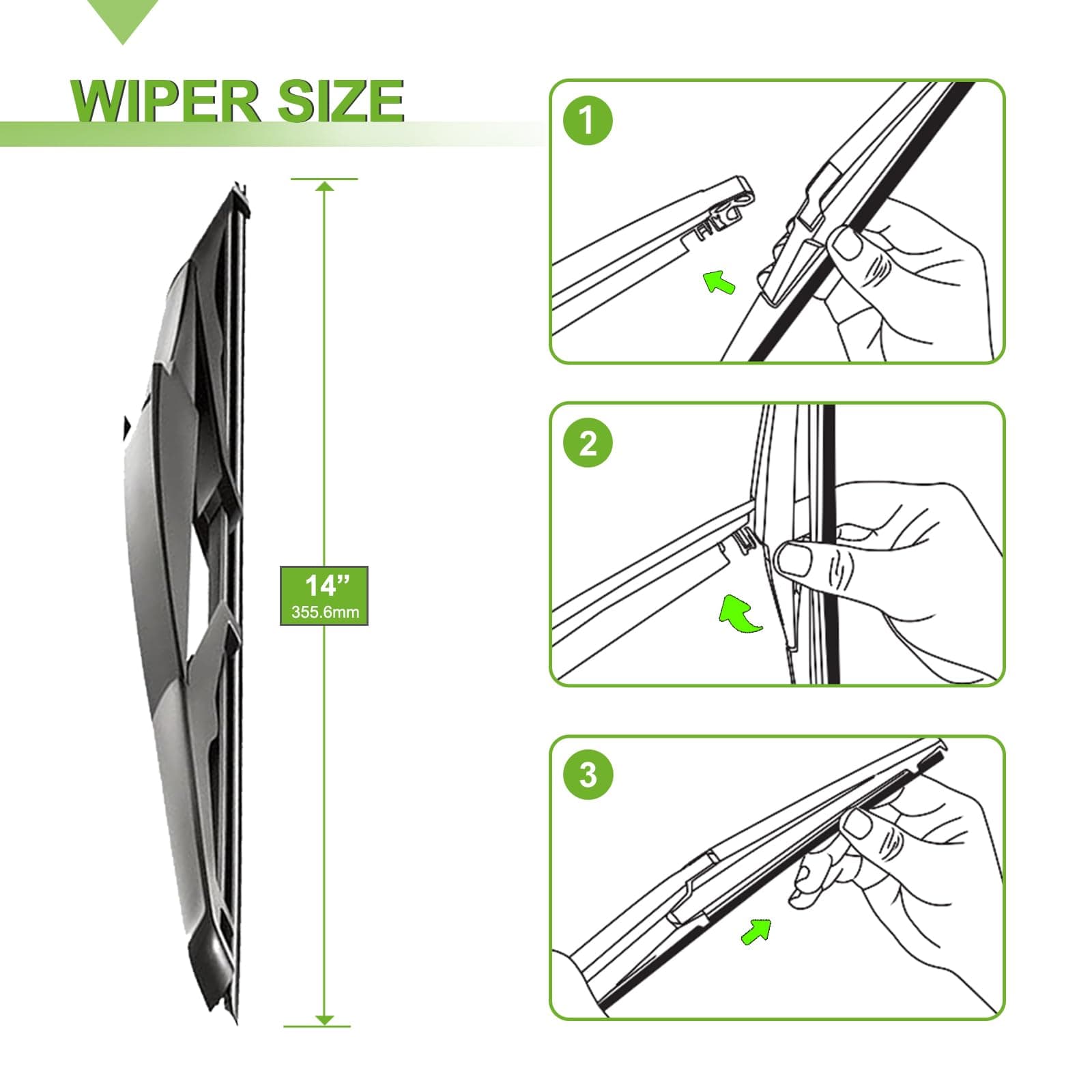 PARRATI® Windshield Wipers for Scion xB 2008-2015,22"+20" Front and 14" Rear,OEM Replacement Wiper Blades,Quiet & Streak-Free(Set of 3)