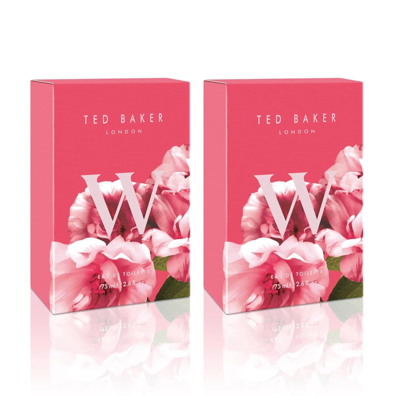 Ted Baker W Eau de Toilette Duo Pack for Women & Teens, Fruity Floral Rose & Orchid Perfume, Vegan Cruelty-Free, Long-Lasting Fragrance 2 x 75ml / 2.54 fl oz