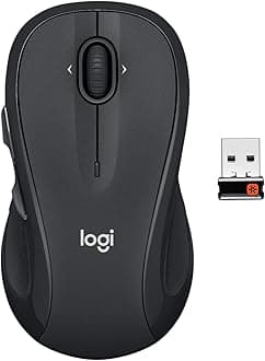 Logitech M510 Wireless Mouse, Laptop and PC Mouse with USB Unifying Receiver Programmable Buttons - Graphite
