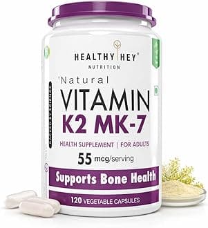 Vitamin K2 | 100% Vegetarian Vitamin K2 Benefits in Bone Health - 55mcg - 120 Vitamin K27 Capsules