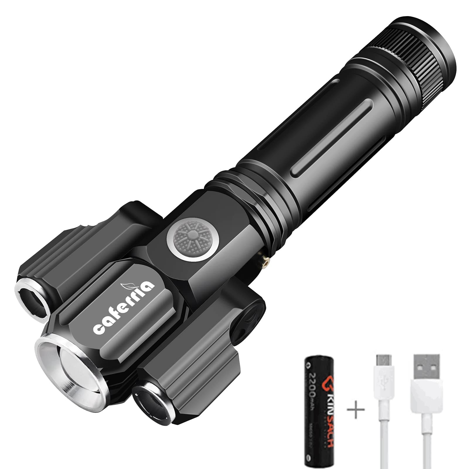 LED Tactical Flashlight 1000 Lumens Electric Torch Ultra-Bright Handheld Travel Flashlight Rechargeable Waterproof Zoomable 4 Modes for Outdoor, Camping, Biking, Hiking, Emergency