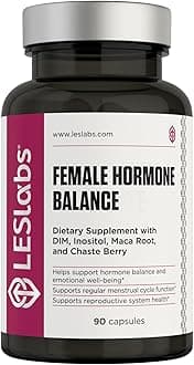LES Labs Female Hormone Balance Supplement – Hormone Support for Women with Inositol, DIM, Vitex, Chaste Tree, Vitamin B6 & Folate – Menstrual Cycle & Fertility Support – 90 Capsules – Non-GMO