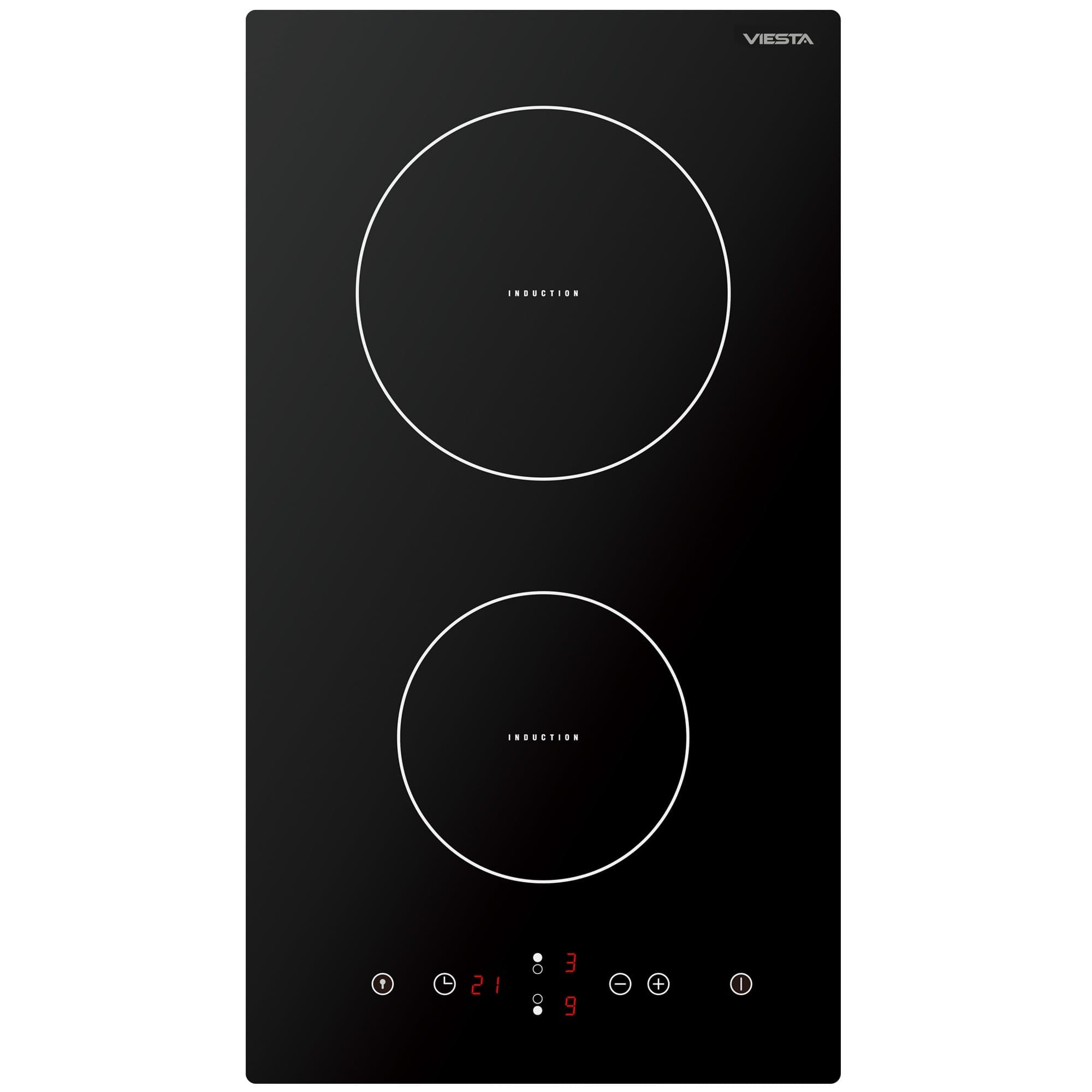 IKF2Z Viesta high Quality 2-Plate Induction hob with 9 Cooking Levels Each, overheating Protection, Timer and Sensor Touch Display - self-Sufficient Cooking hob