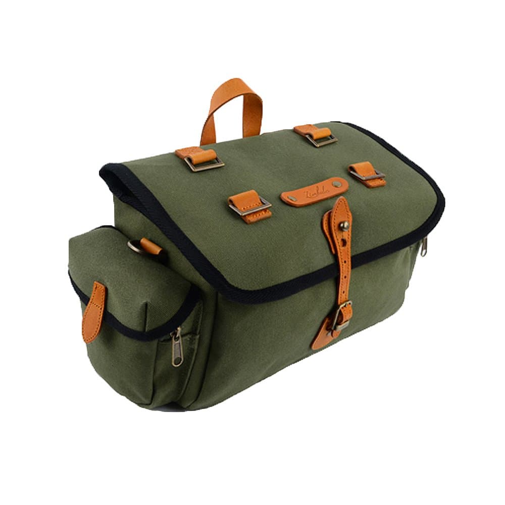 Bicycle Waterproof Canvas Saddlebag - 7 Liter Capacity - 10.6 X 7.19 X 5.9 (inch) - Green