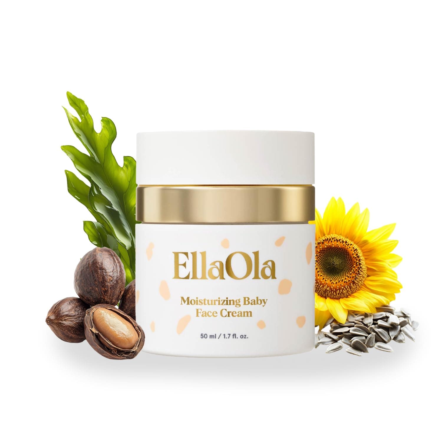 ELLAOLA 96 Hour Deep Moisturizing Baby Face Cream for Dry, Eczema Prone & Sensitive Skin - Daily Organic Face Lotion Nourishes & Hydrates, Fragrance Free | 1.7 fl. oz.