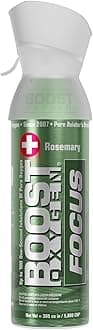 Boost Oxygen Cylinder - Portable Oxygen Cylinder for Breathing Up to 100 Uses | Pure Oxygen Can Promotes Breathing, assists with Hangovers, Colds, & Revitalizes Lungs (Think Tank Rosemary - 5L)