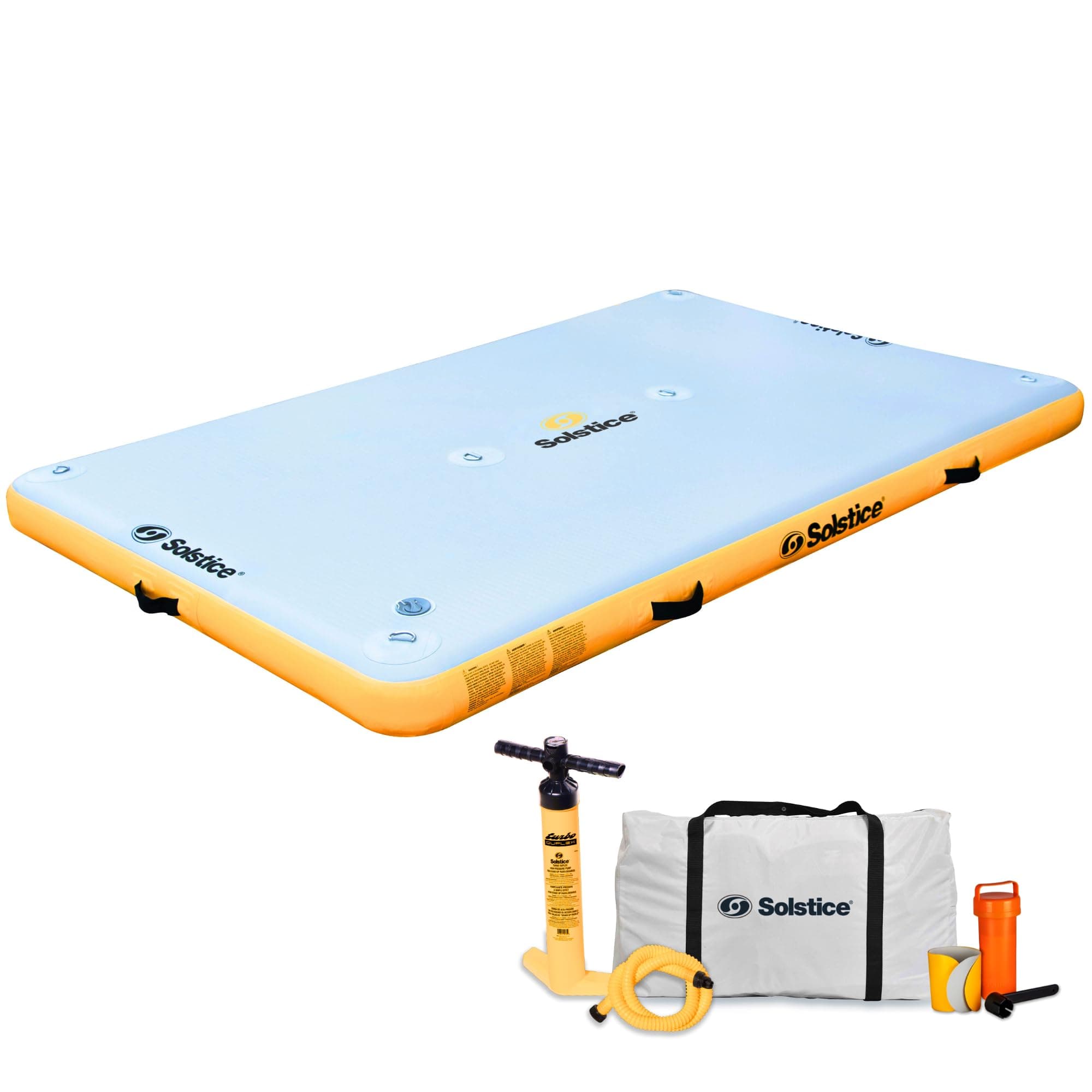 6-Person Classic Inflatable Dock, Floating Water Raft Platform, 8ft x 5ft - Outdoor Fun for Lake, River, Swimming Pool & Beach, Includes Carry Bag & Repair Kit