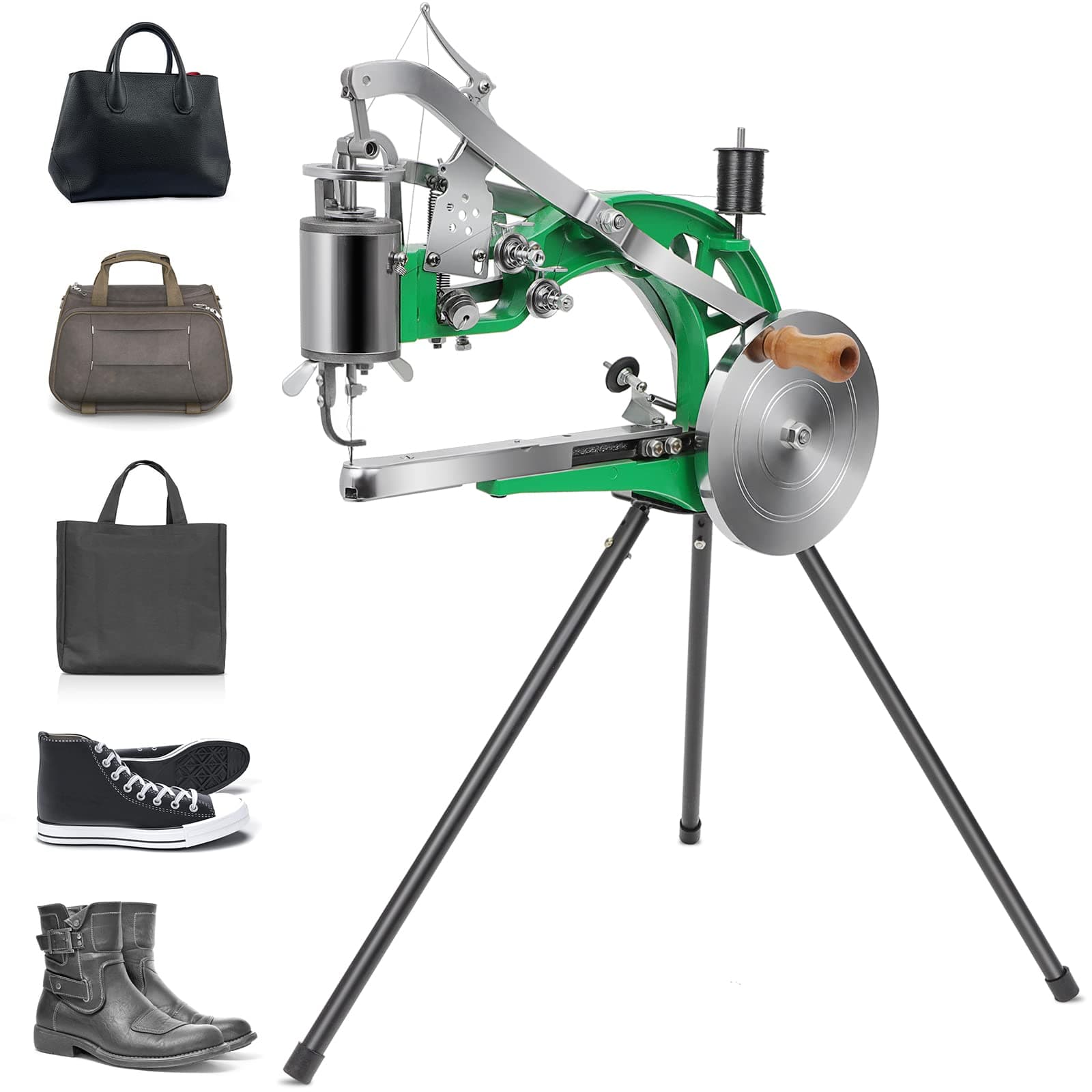 Leather Sewing Machine Cobbler Stitching Machine Shoe Repair Machine with Dual Cotton Nylon Line for Sewing Upsolery, Bags, Tents, Clothes, Belt and Coats