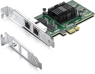 H!Fiber Gigabit Dual NIC with Intel 82571 Chip, 1Gb Network Card Compare to Intel E1G42ET NIC, 2 RJ45 Ports, PCI Express X1, Ethernet Card with Low Profile for Windows/Windows Server/Linux