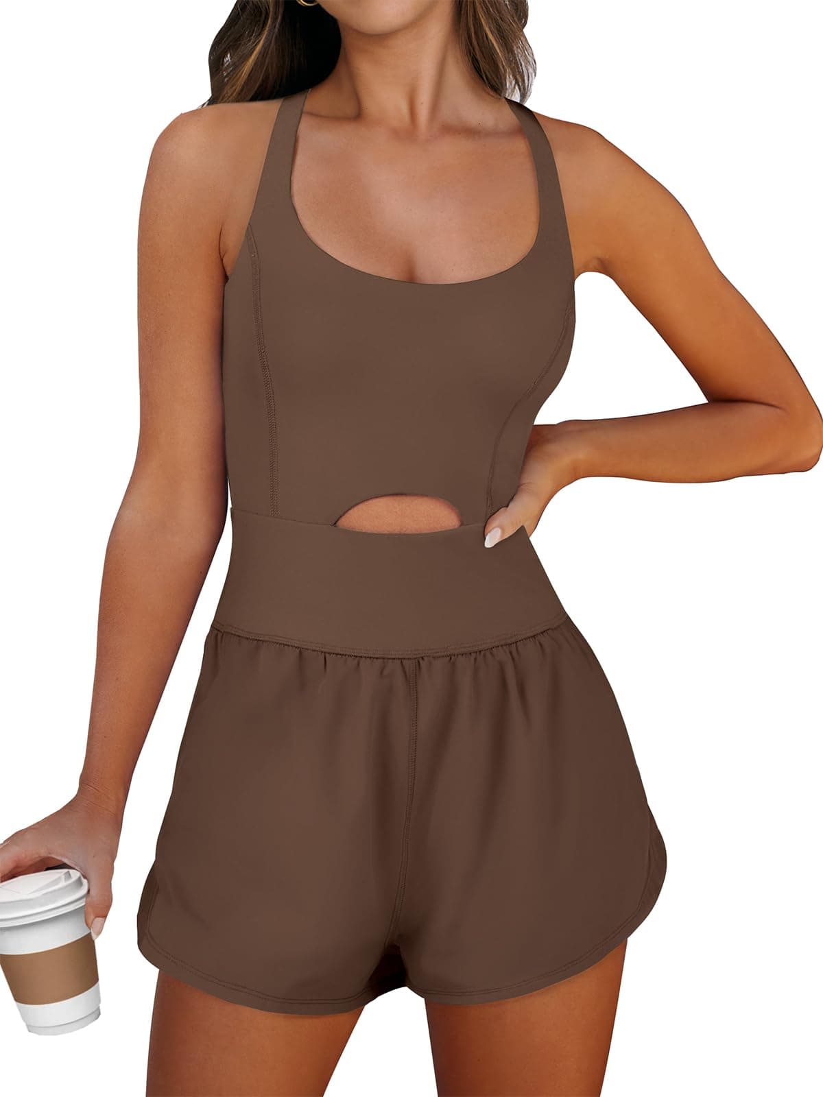 Women's Workout Athletic Romper Summer Sets Short Jumpsuits Onesie Running Outfits Exercise Gym 2026 Trendy Clothes