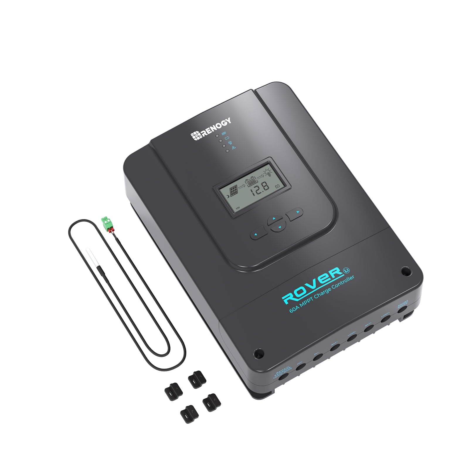 Renogy Rover 60 Amp 12V/24V/36V/48V DC Input MPPT Solar Charge Controller Auto Parameter Adjustable LCD Display Solar Panel Regulator fit for Gel Sealed Flooded and Lithium Battery