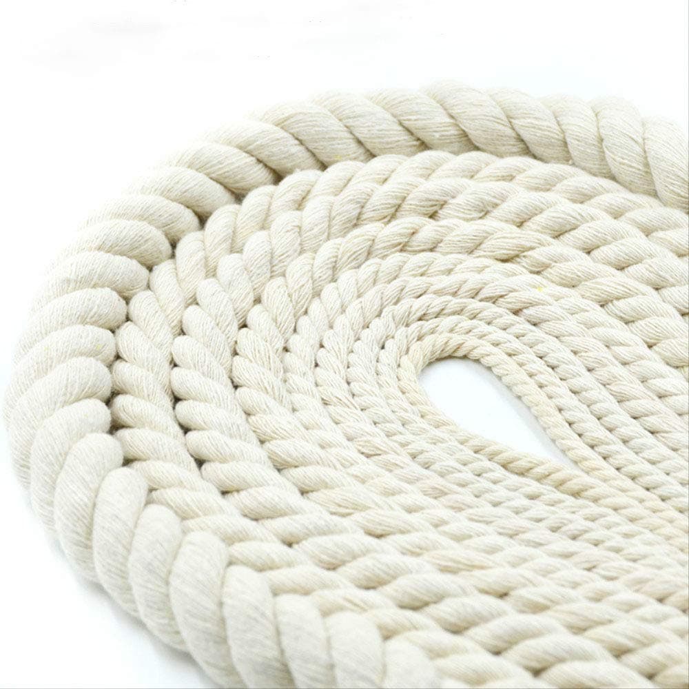 6mm-20mm Diameter Macrame Cord for DIY, Hanging Knitting Craft Beginners, Thick Cotton Rope for Wall Hanging Plant Hanger 12mm Beige (4m)