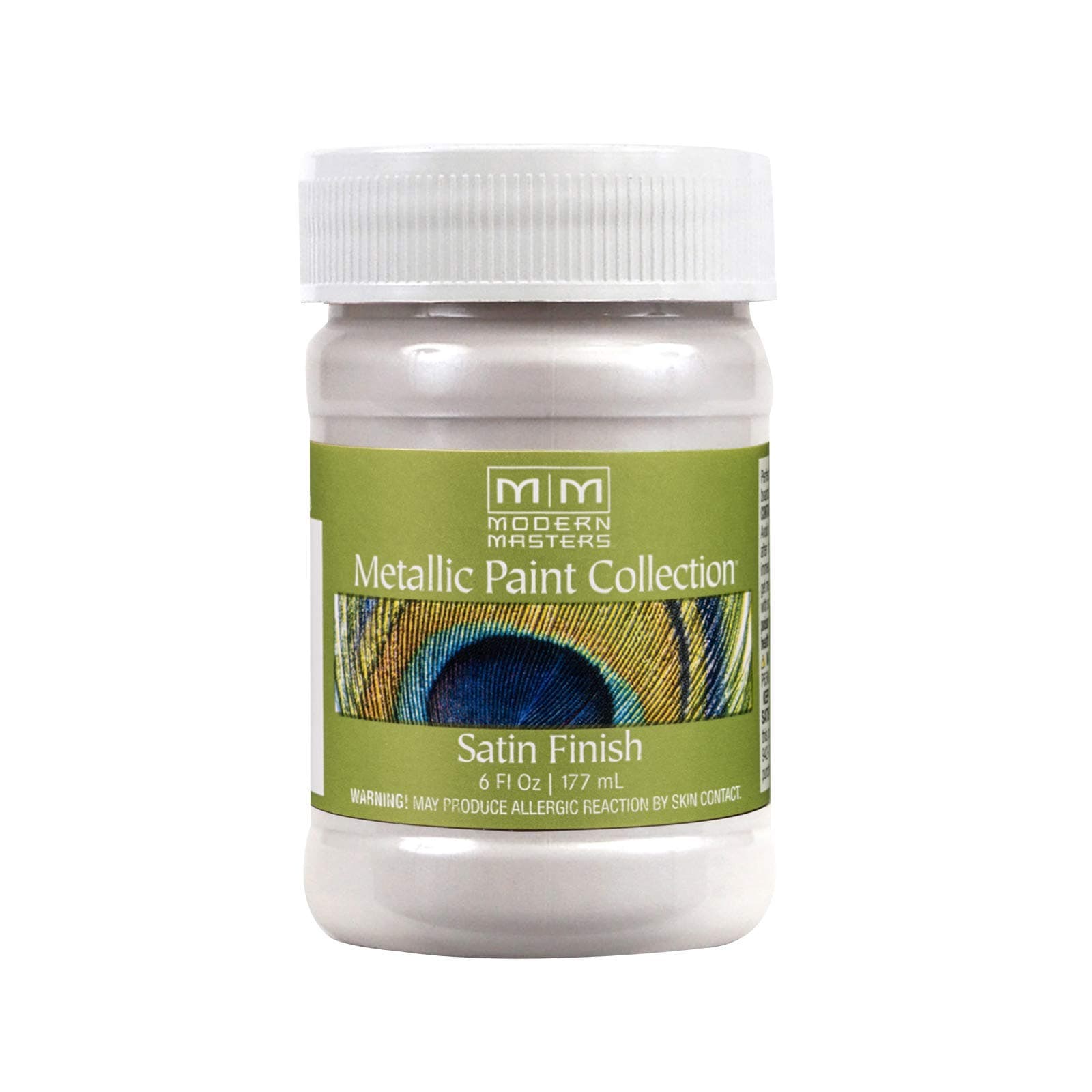 6 oz Modern Masters ME705 Oyster Metallic Paint Collection, Satin Water-Based Decorative Metallic Paint