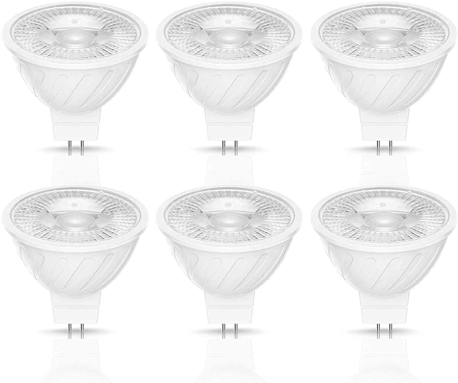 Briignite MR16 LED Bulb 3000K Soft White, 40W Halogen Equivalent, 5W LED GU5.3 MR16 AC/DC 12V Spotlight Bulb, 450LM 60 Degree Beam Angle, Non Dimmable LED for Landscape Track Lighting, 6 Pack