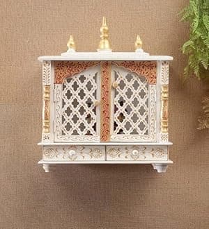 Kamdhenu art & craft Wooden Temple/Home Temple/Pooja Mandir/Pooja Mandap/Temple for Home (JL Gold)