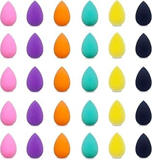 small mini makeup sponge bulk : 30 pcs mulit-colored foundation makeup sponges for foundation,make up sponges for face(30 pcs)