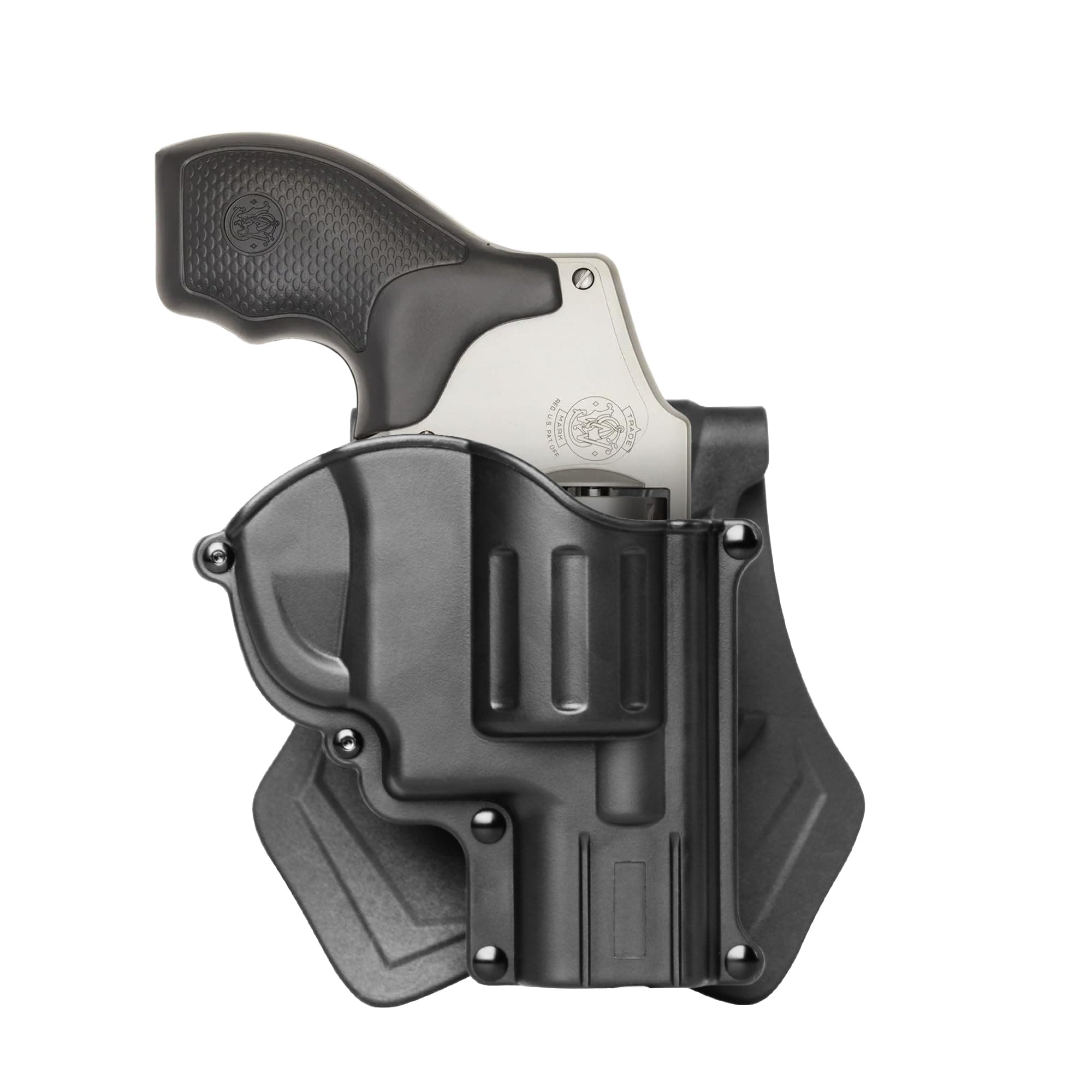 Smith & Wesson J Frame Revolver OWB Paddle Holster - Fits 442 642 637 etc.All 38 Types of S&W Revolver J Frame Revolver - 360 Degree Adj.Cant,Fast Draw,Outside Waistband Carry (Right Hand)