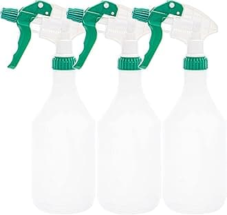 Clay Roberts Water Spray Bottles, Mist and Jet Settings, Pack of 3, Green, 750ml, Measuring Gauge, Green Spray Bottles, Cleaning, Gardening, Sprayer Bottle, Water for Cleaning