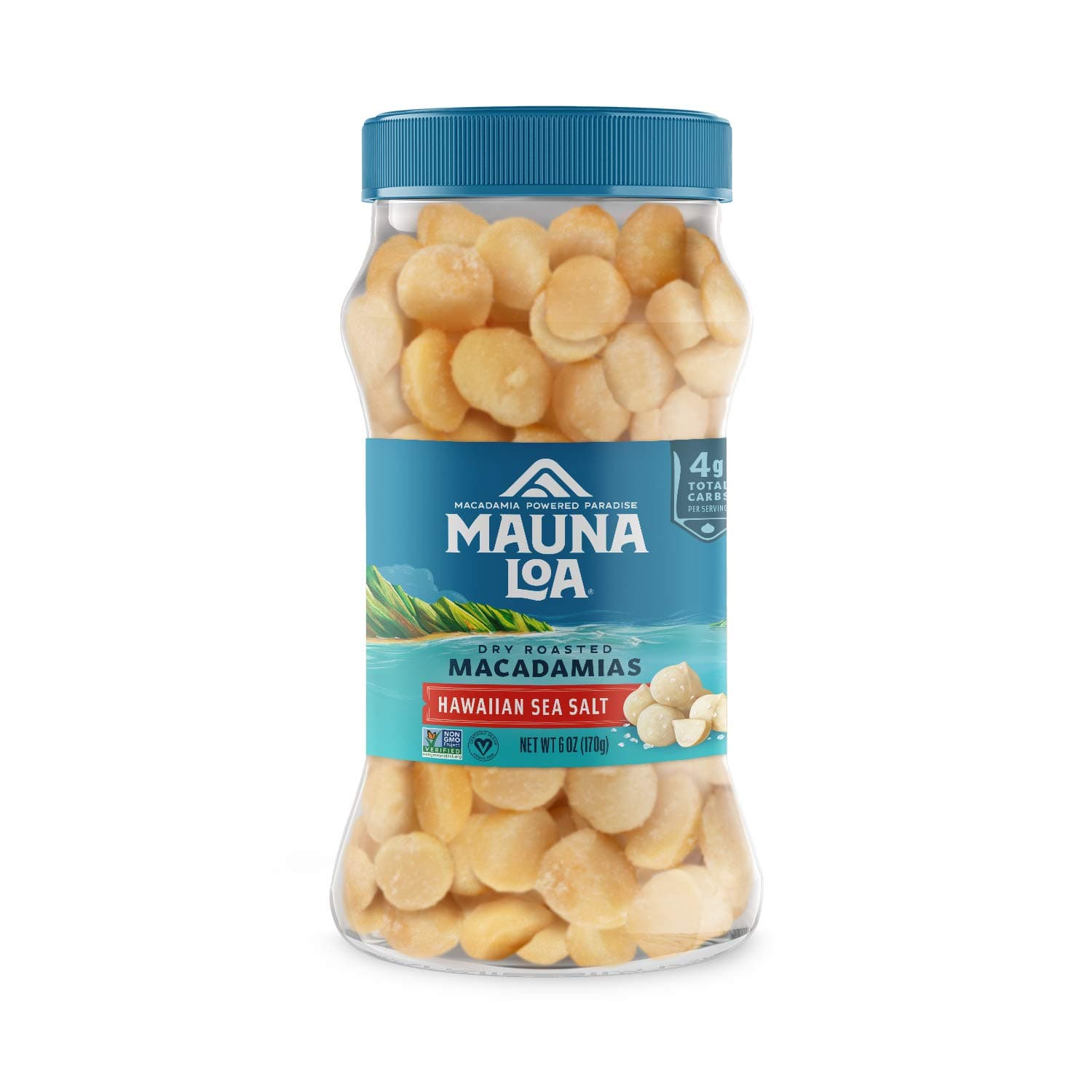 Sea Salt Roasted Macadamia Nuts, 6 oz Jar, Premium Hawaiian Nuts, Keto Friendly, Gluten Free, Healthy Snack