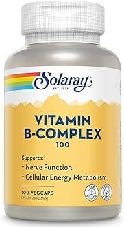 Vitamin B Complex 100mg - Cellular Energy, Nerve and Heart Health Support - Supplies All 8 B Complex Vitamins - Vitamin B12, B1, B2, B3, B6, Niacin, Folic Acid and Biotin - Vegan, 100 Servings