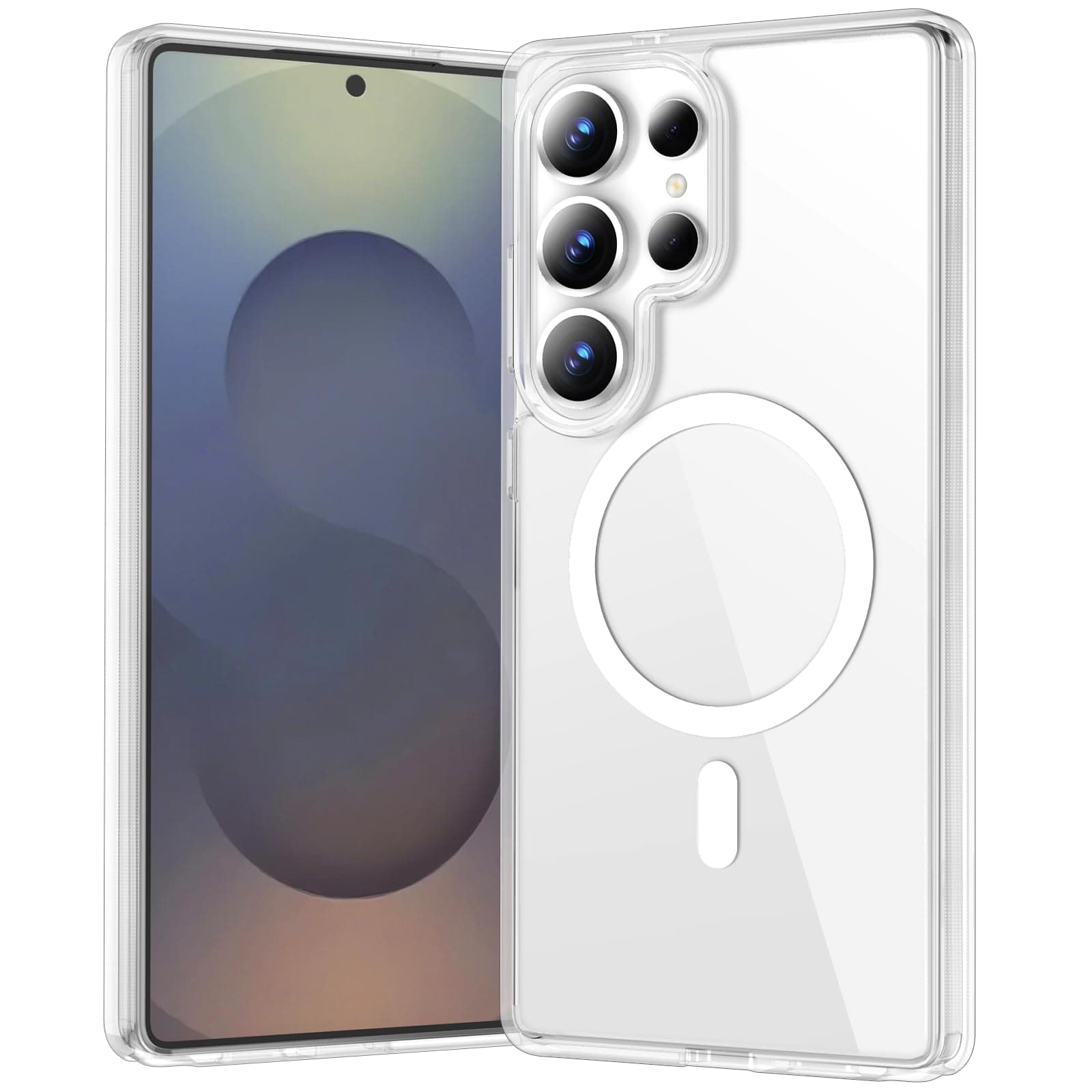 for Samsung Galaxy S25 Ultra Case Clear, [Wireless Charging][Anti-Yellowing][Military-Grade Protection] Shockproof Slim Magnetic Phone Case for Samsung Galaxy S25 Ultra, Transparent