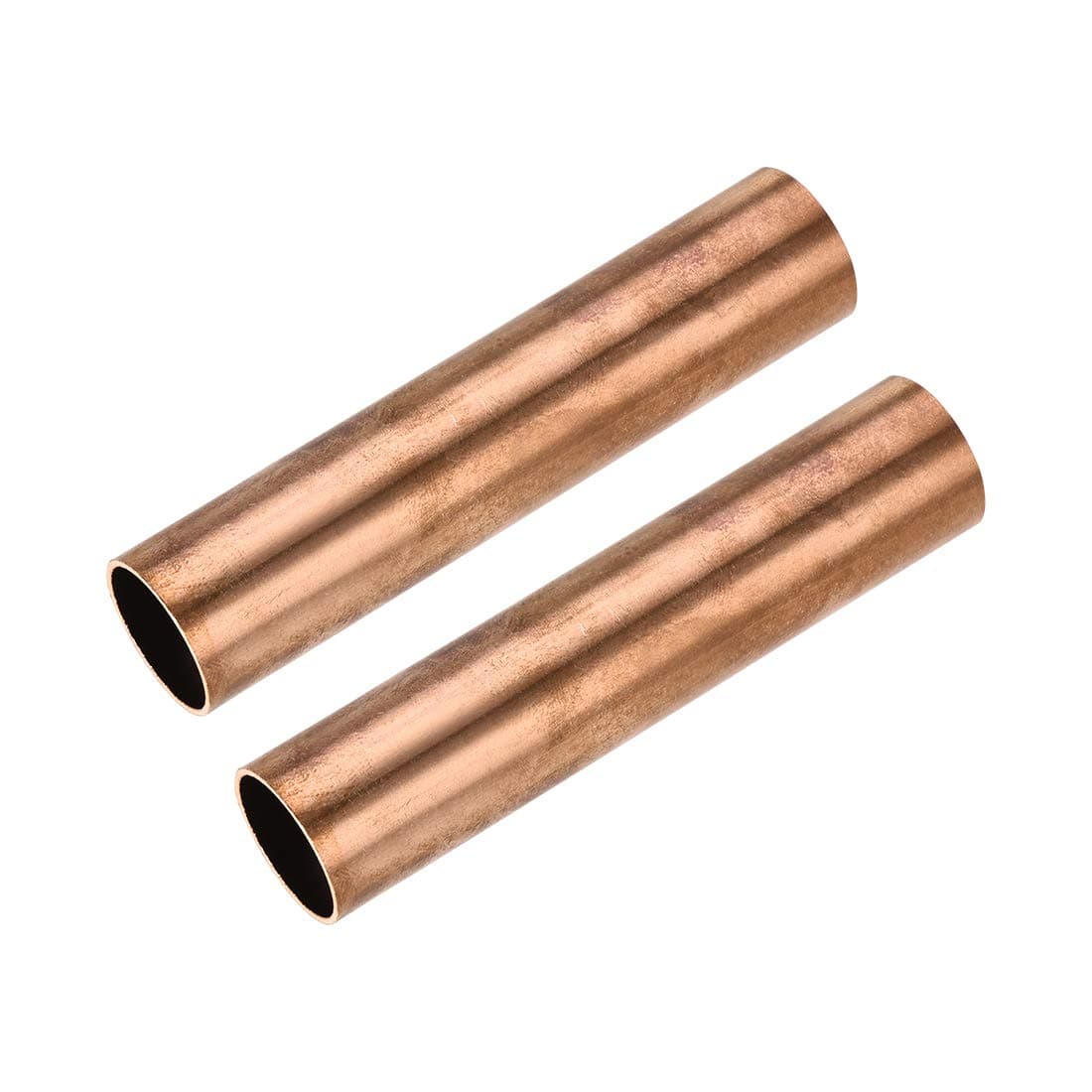 sourcing map Copper Round Tube, 22mm OD 1mm Wall Thickness 100mm Length Straight Pipe Tubing 2 Pcs