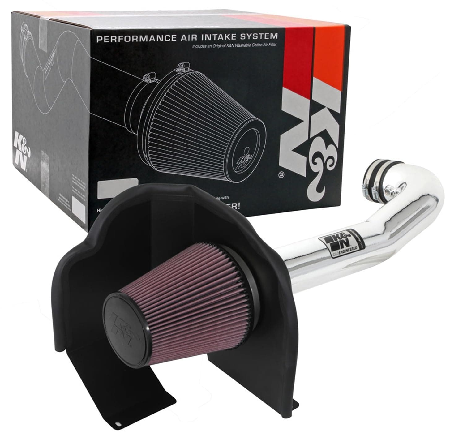 K&N Cold Air Intake Kit: Increase Acceleration & Towing Power, Guaranteed to Increase Horsepower up to 10HP: Compatible 6.2L,V8, 2014-2020 Chevy/GMC/Cadillac (Silverado, Tahoe, Sierra, Yukon)77-3082KP